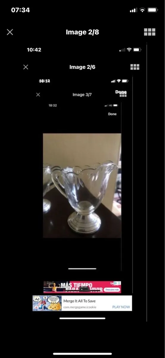 Antique Sterling Silver Weighted Milk & SugarBowls - Image 2