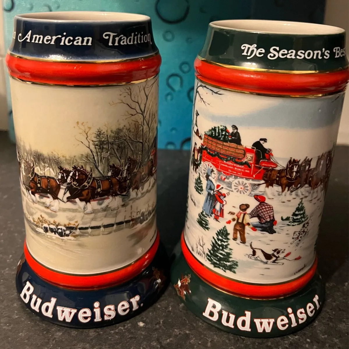 2-VINTAGE LARGE BUDWEISER TANKARDS - Image 4