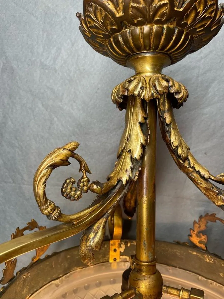 SALE ! WAS 750 Now 600 !! Antique French Gilt Bronze Pendant Light - Image 3