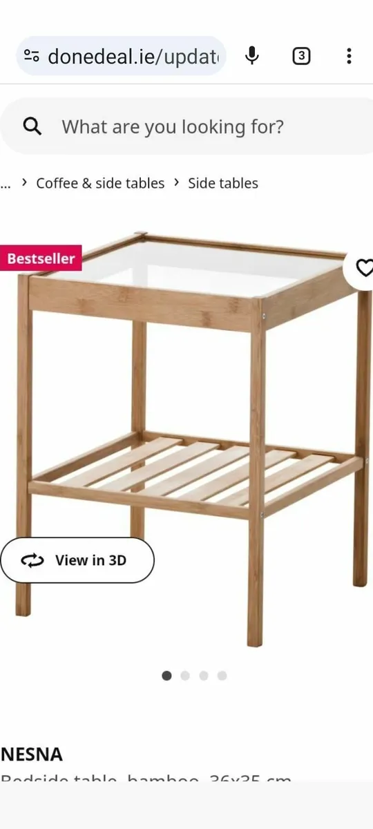 New glass top coffee table or bedside table - Image 2