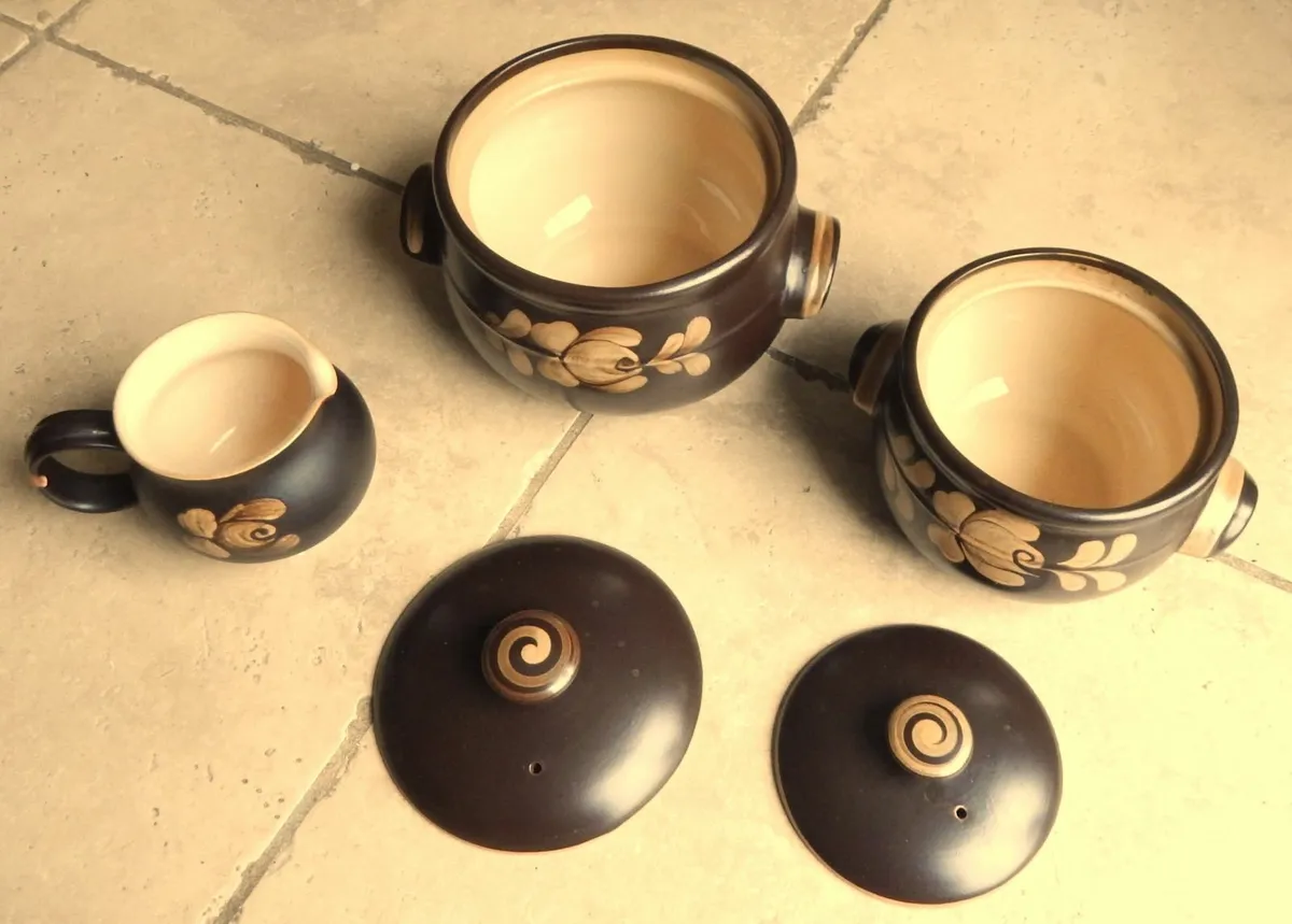 2 Denby Lidded Casserole Dishes and Jug - Image 2