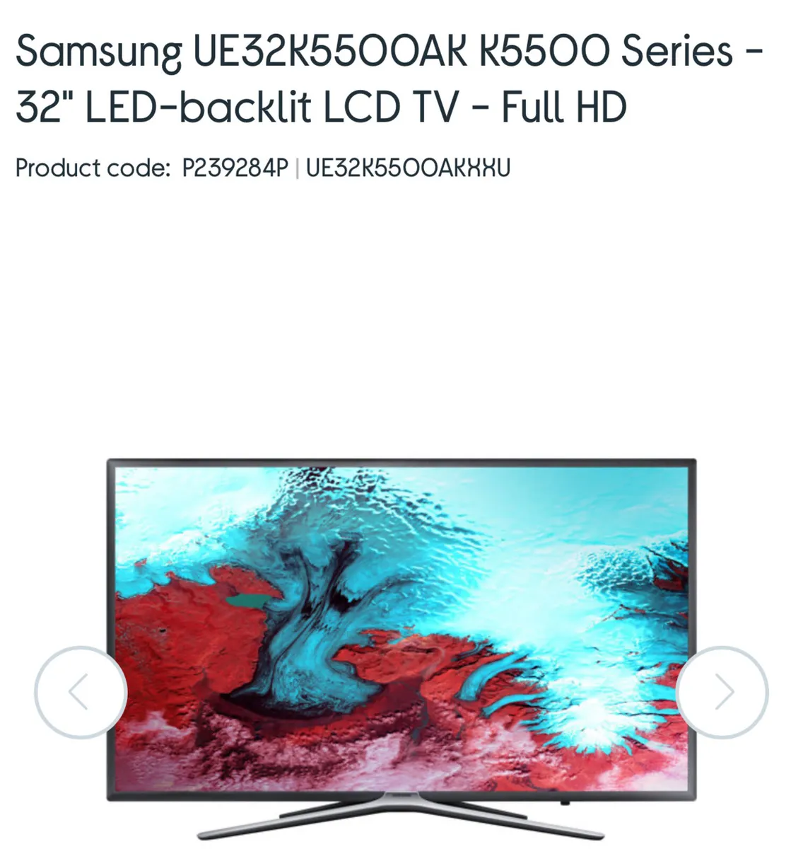 SAMSUNG 32”-LED SMART TELEVISION - Image 1