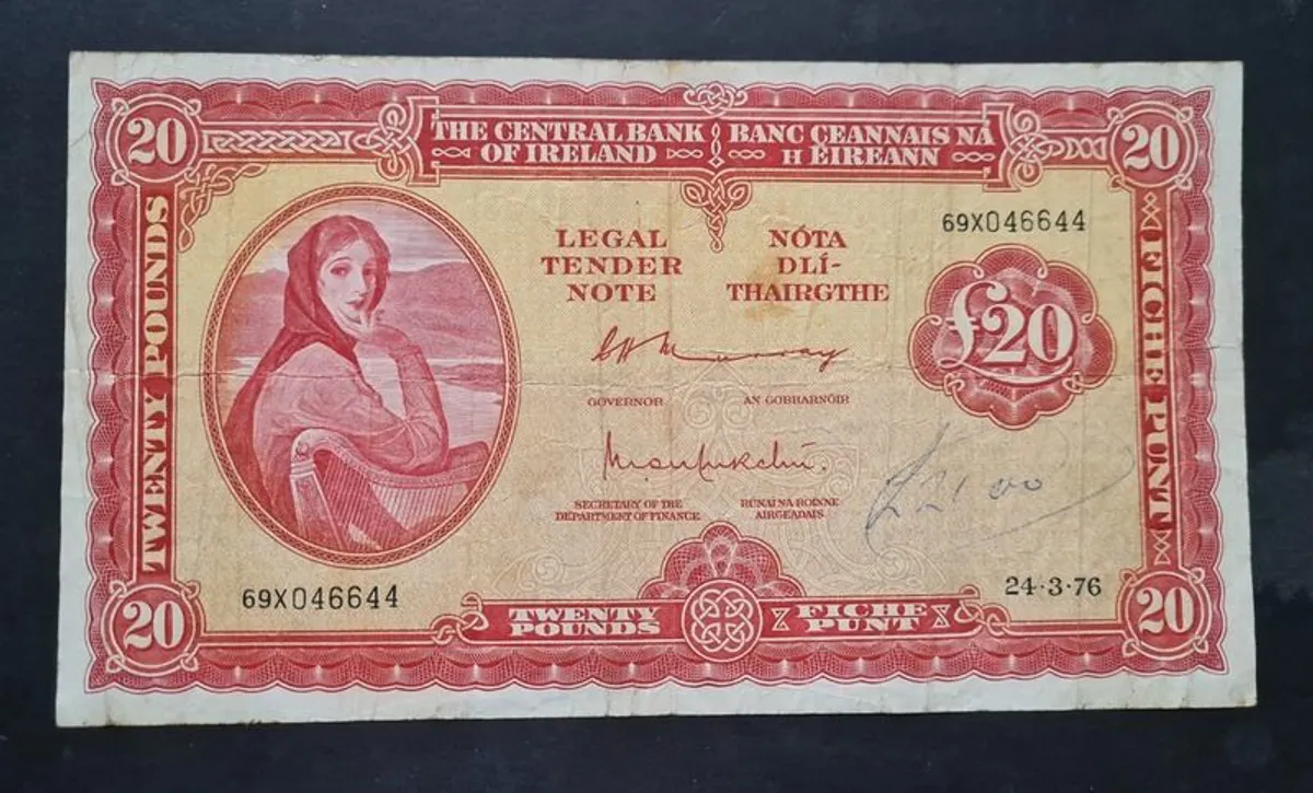 Ireland 20 pound  Lady Lavery 1976 Banknote - Image 1