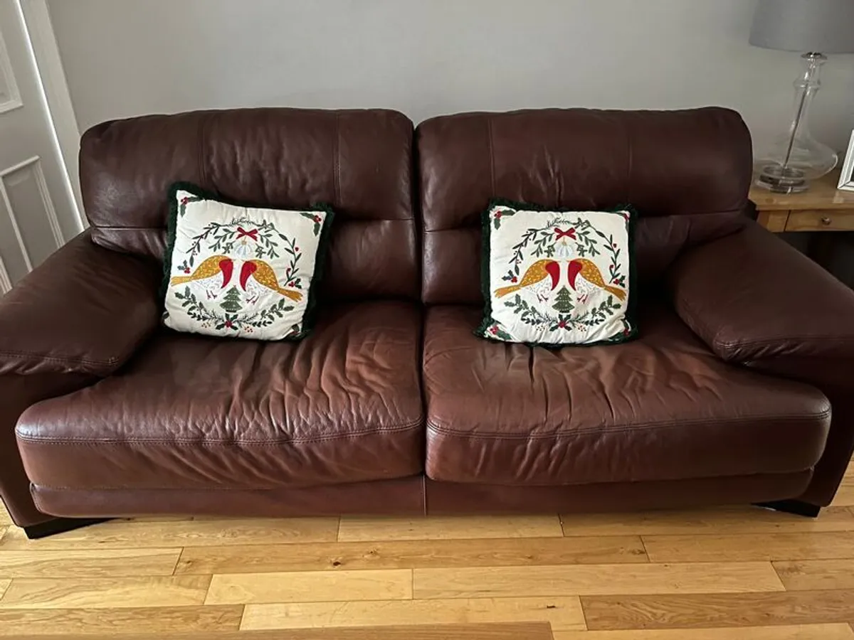 Leather 3-Piece Suite - Used - Image 1