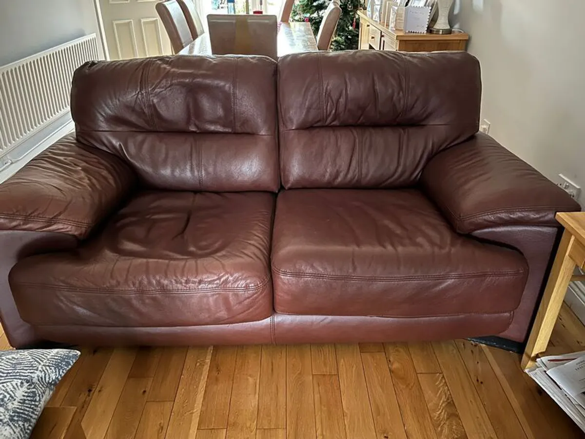 Leather 3-Piece Suite - Used - Image 2