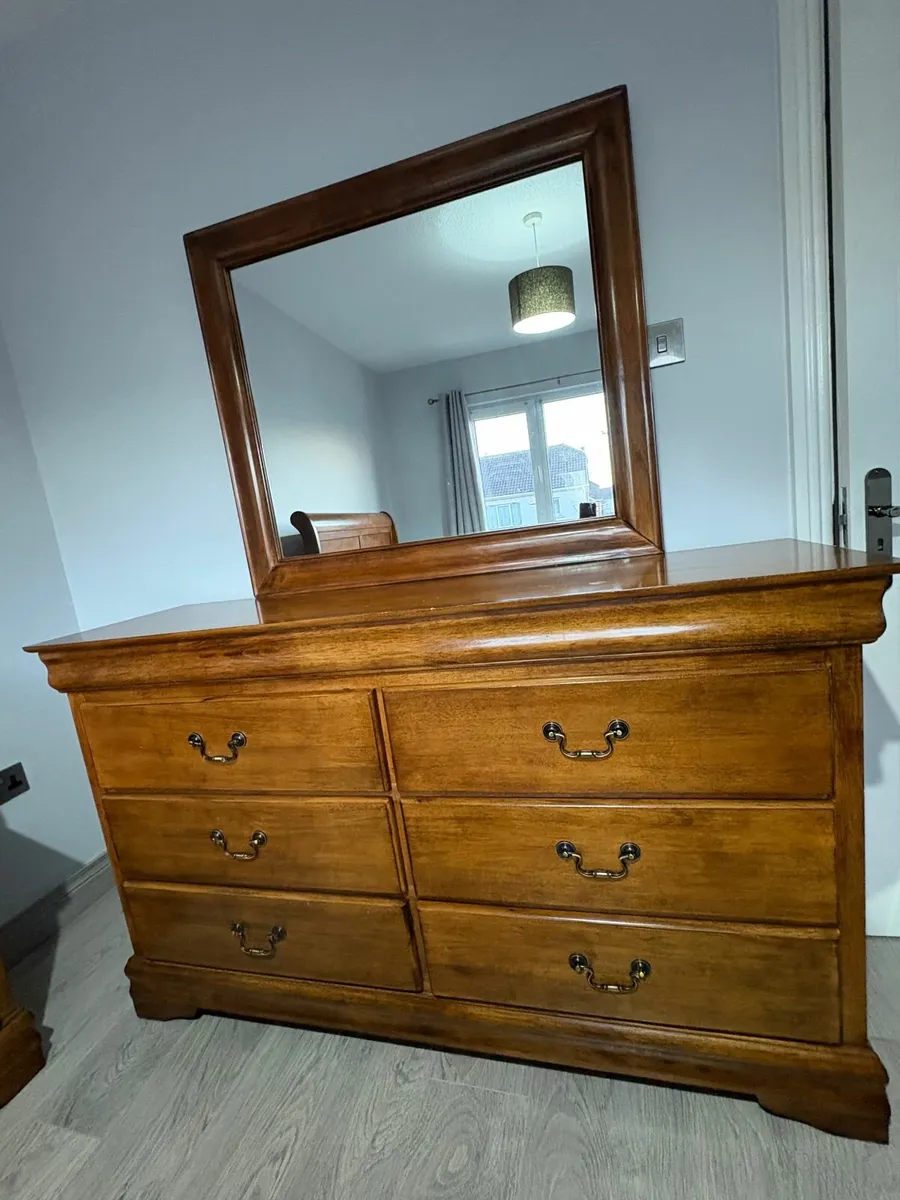 Wooden Mahagony Dresser Mirror - Image 2
