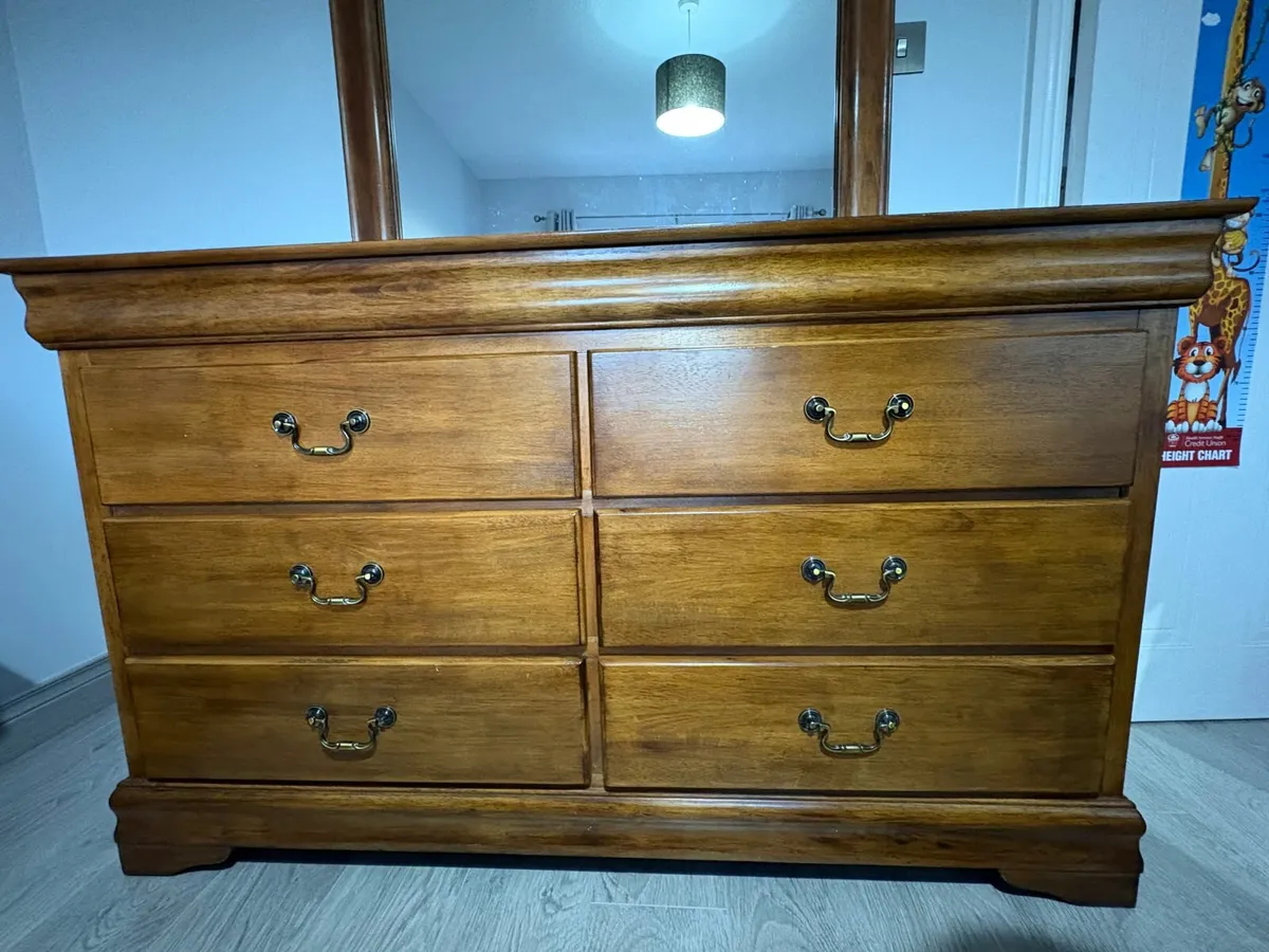 Wooden Mahagony Dresser Mirror - Image 3