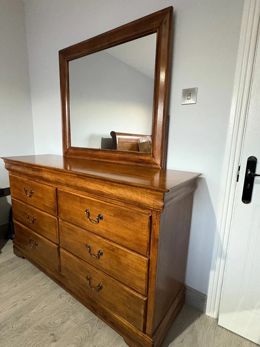 Wooden Mahagony Dresser Mirror - Image 4
