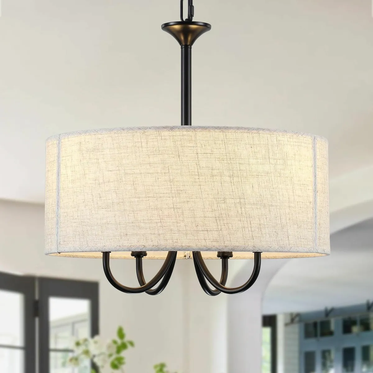 4-Light Drum Chandeliers Ceiling Lights Modern - Image 1