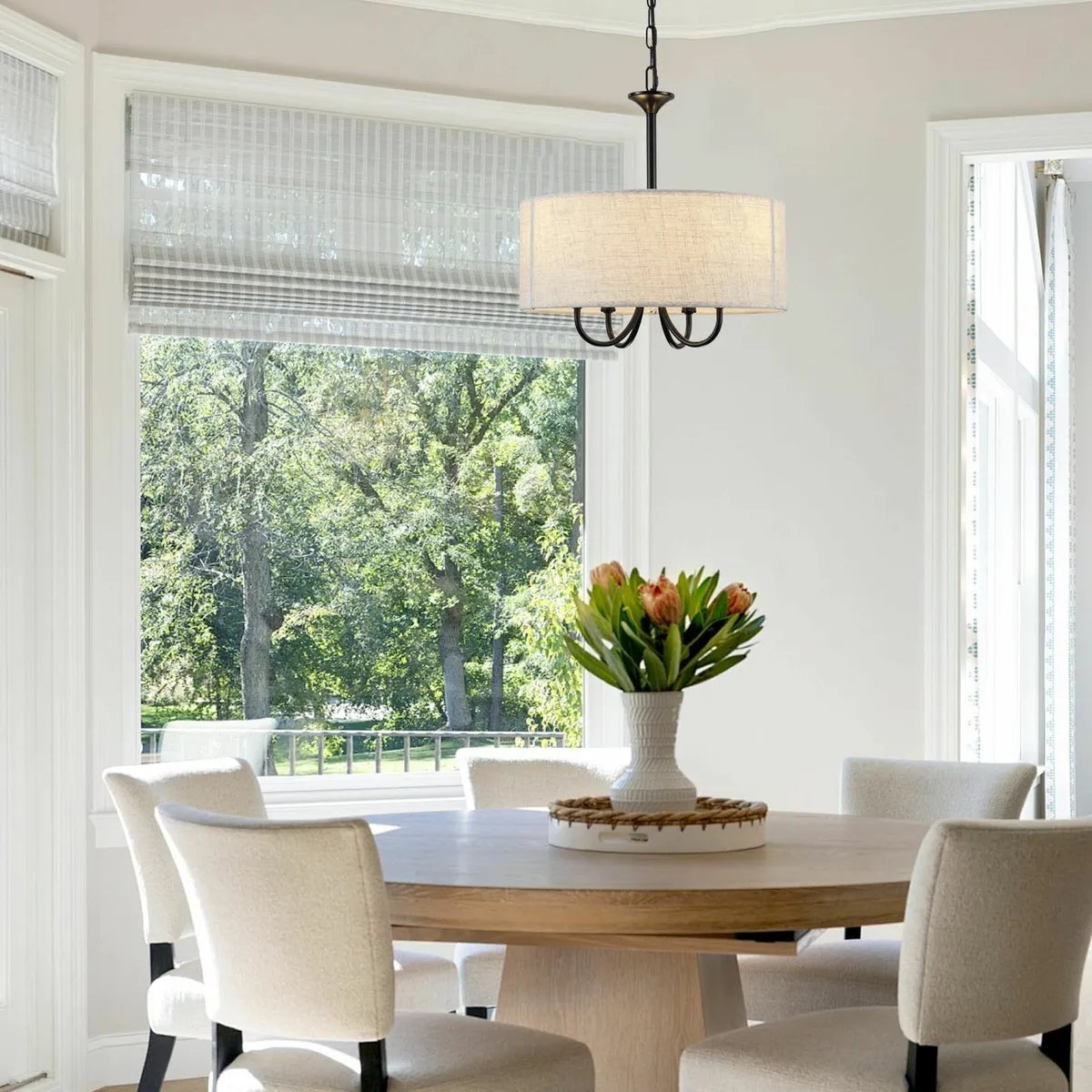 4-Light Drum Chandeliers Ceiling Lights Modern - Image 2