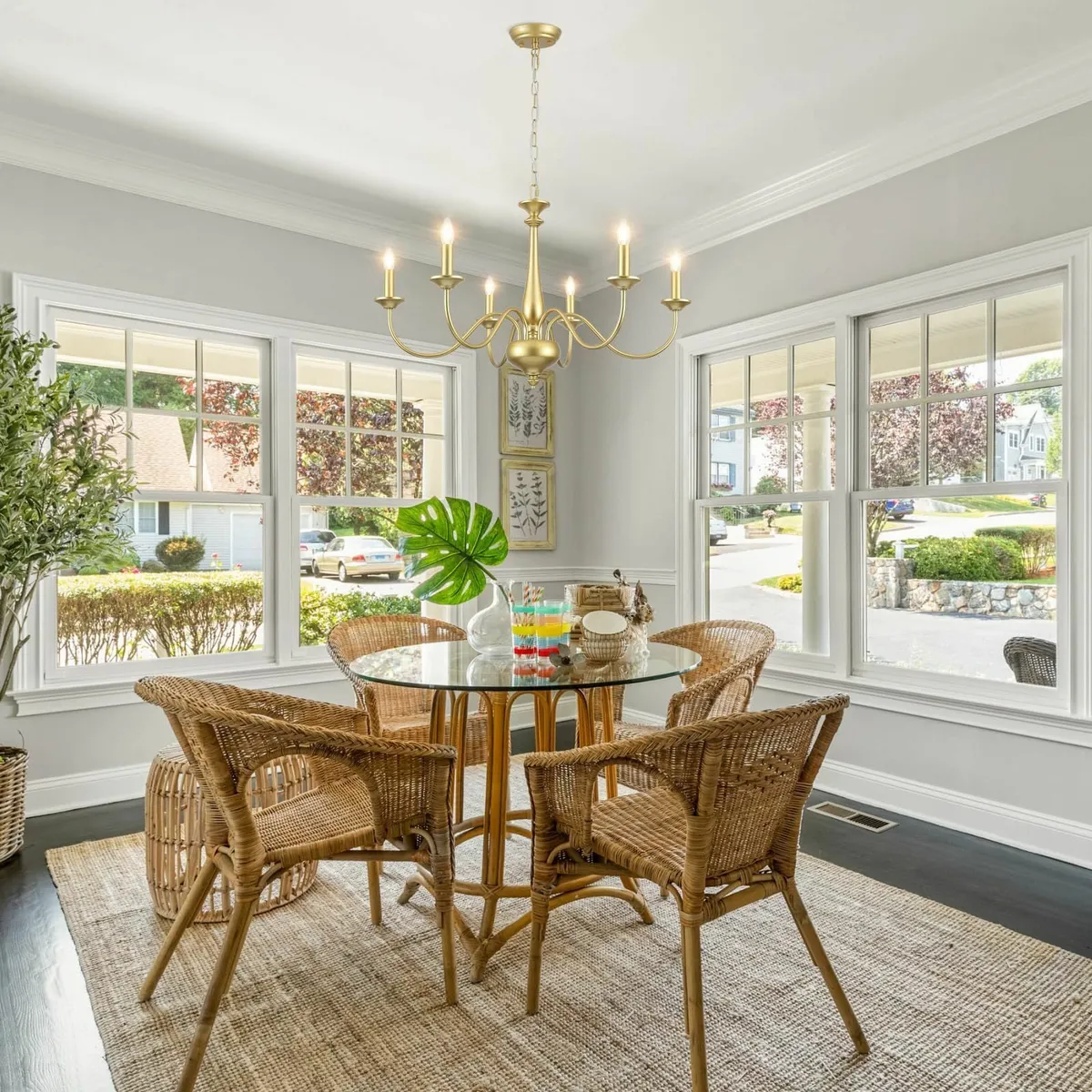 Gold Chandeliers Ceiling Light 6 Arm Fitting - Image 2