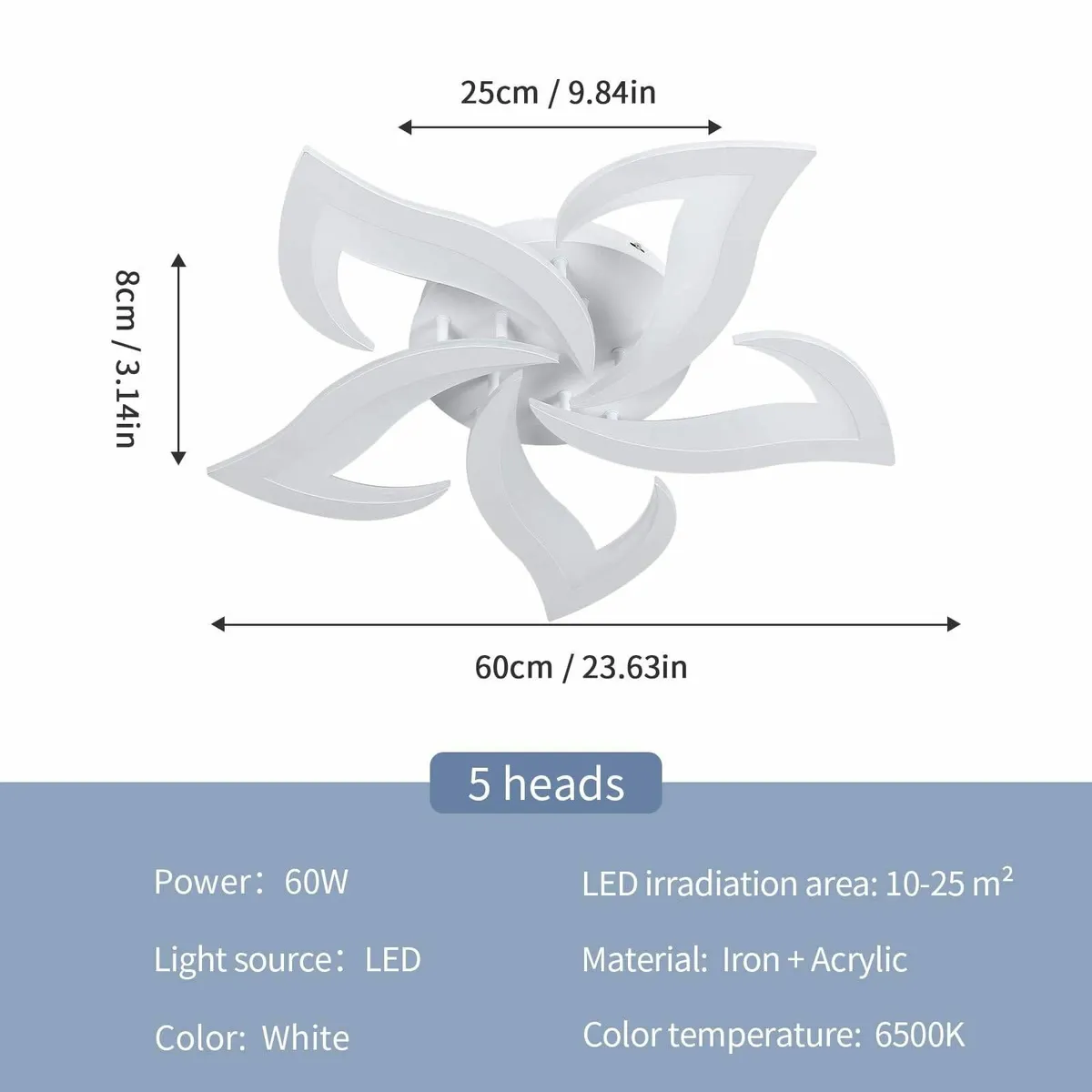 LED Ceiling Light 60W Mordern Lamp White 6500K - Image 2