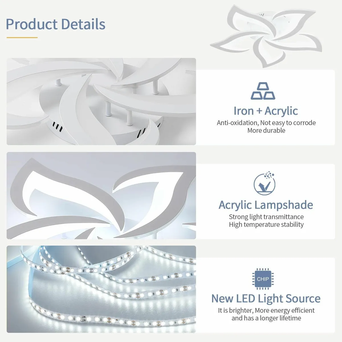 LED Ceiling Light 60W Mordern Lamp White 6500K - Image 3