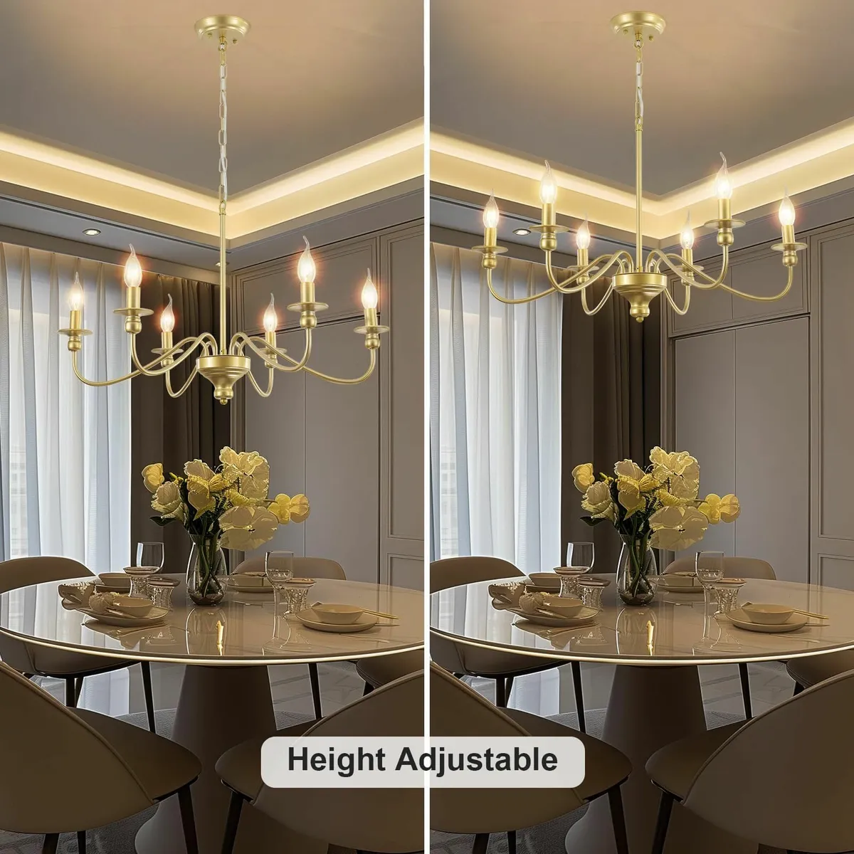 Gold Chandeliers Ceiling Light 6-Light Modern - Image 2