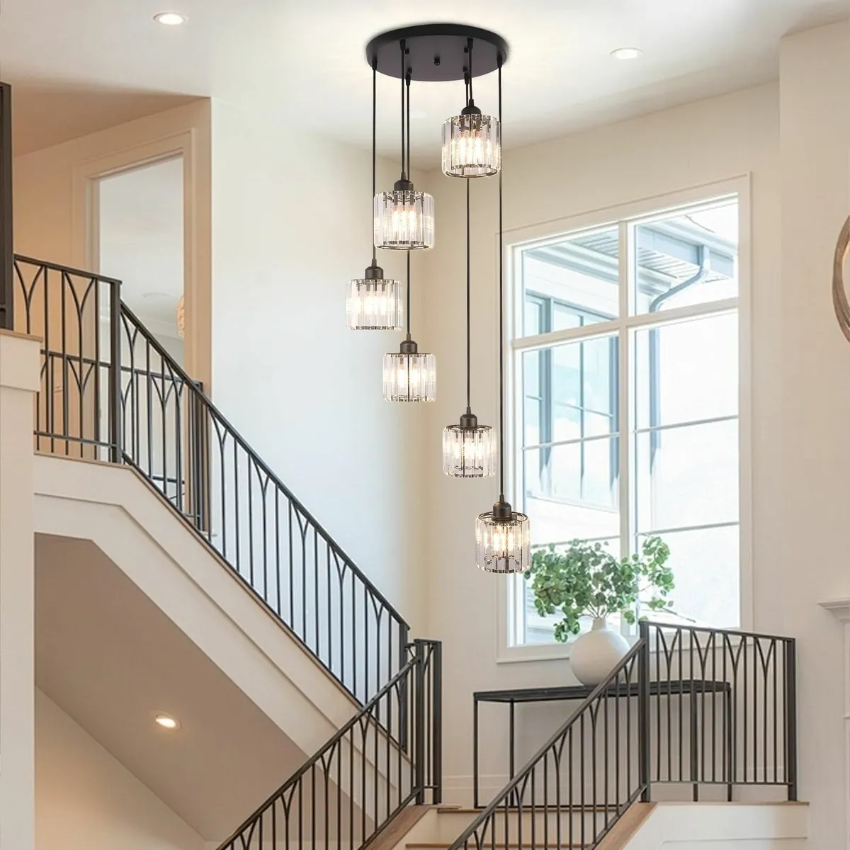 Long Chandelier for High Ceilings Modern Crystal - Image 3