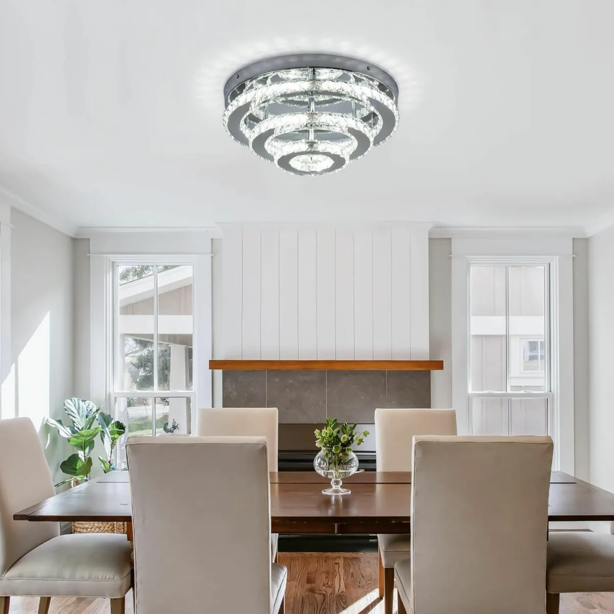 13.8 Inch Modern Crystal LED Chandelier Triple - Image 2