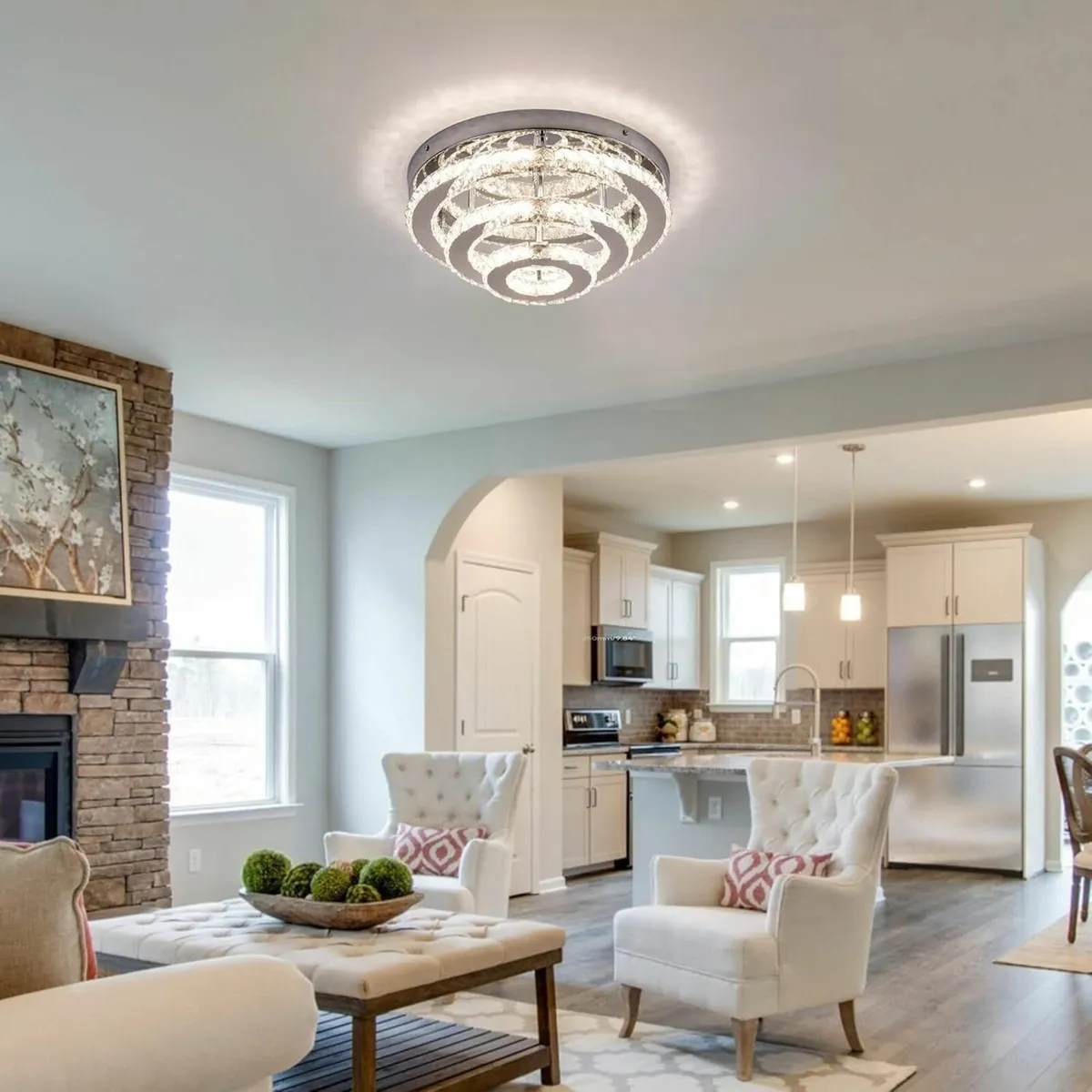 13.8 Inch Modern Crystal LED Chandelier Triple - Image 4