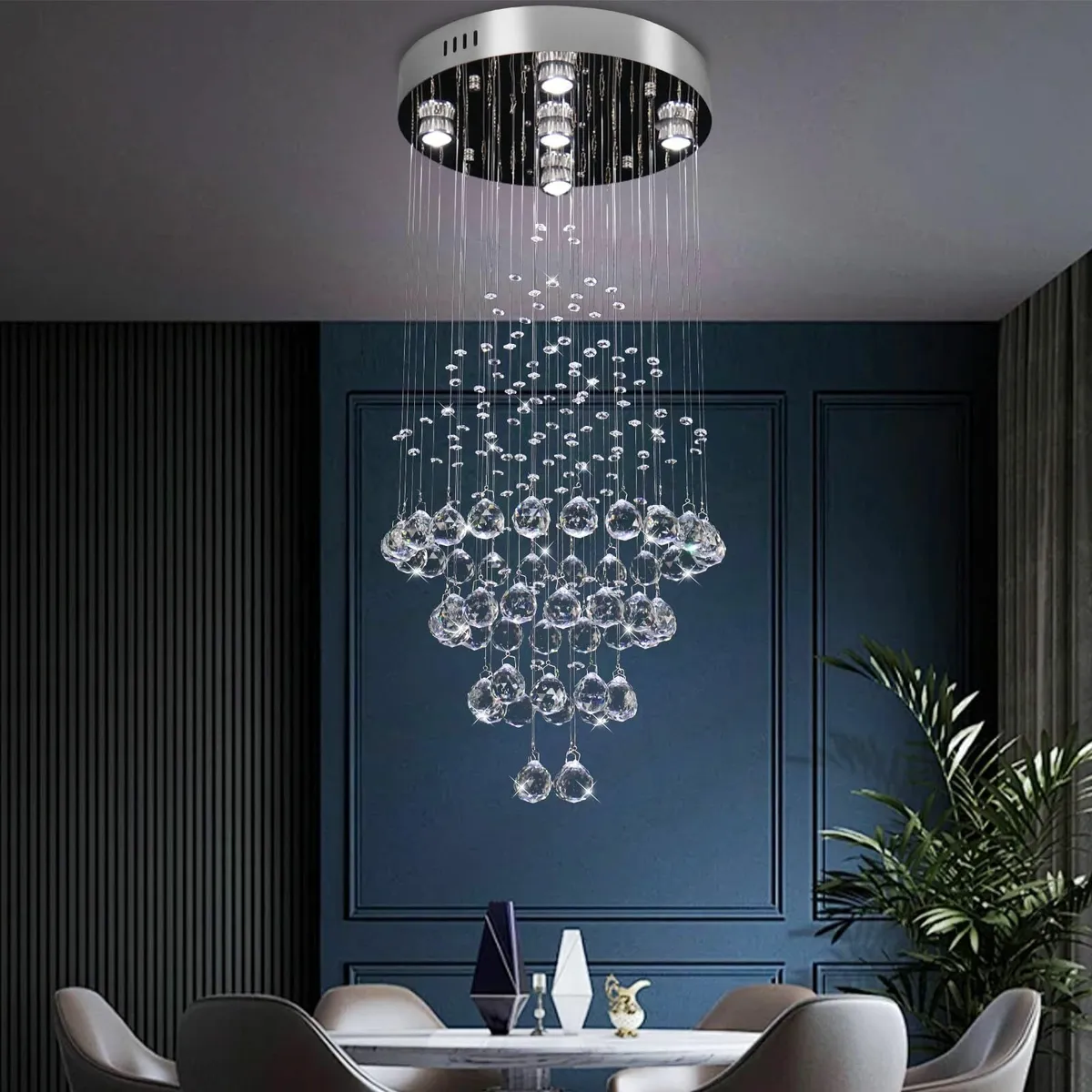 High Chandeliers Crystal Flush Mount Ceiling - Image 4