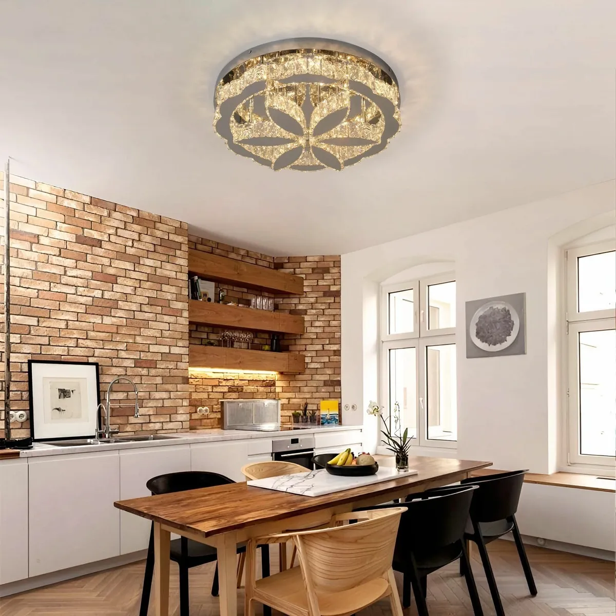 Crystal Chandelier with Remote 3-Color Dimmable - Image 4