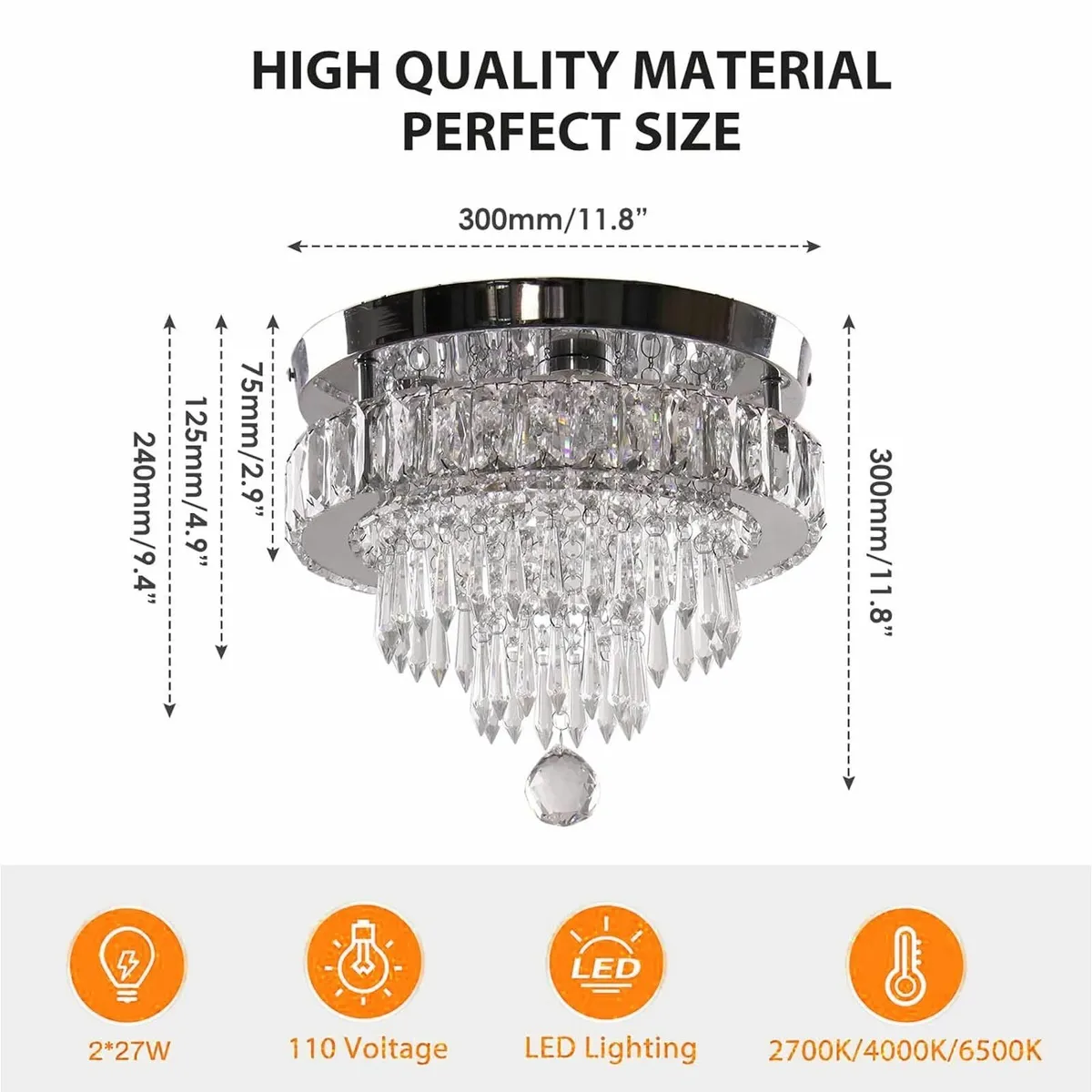 11.8 Modern LED Ceiling Lights Flush Mount - Image 3