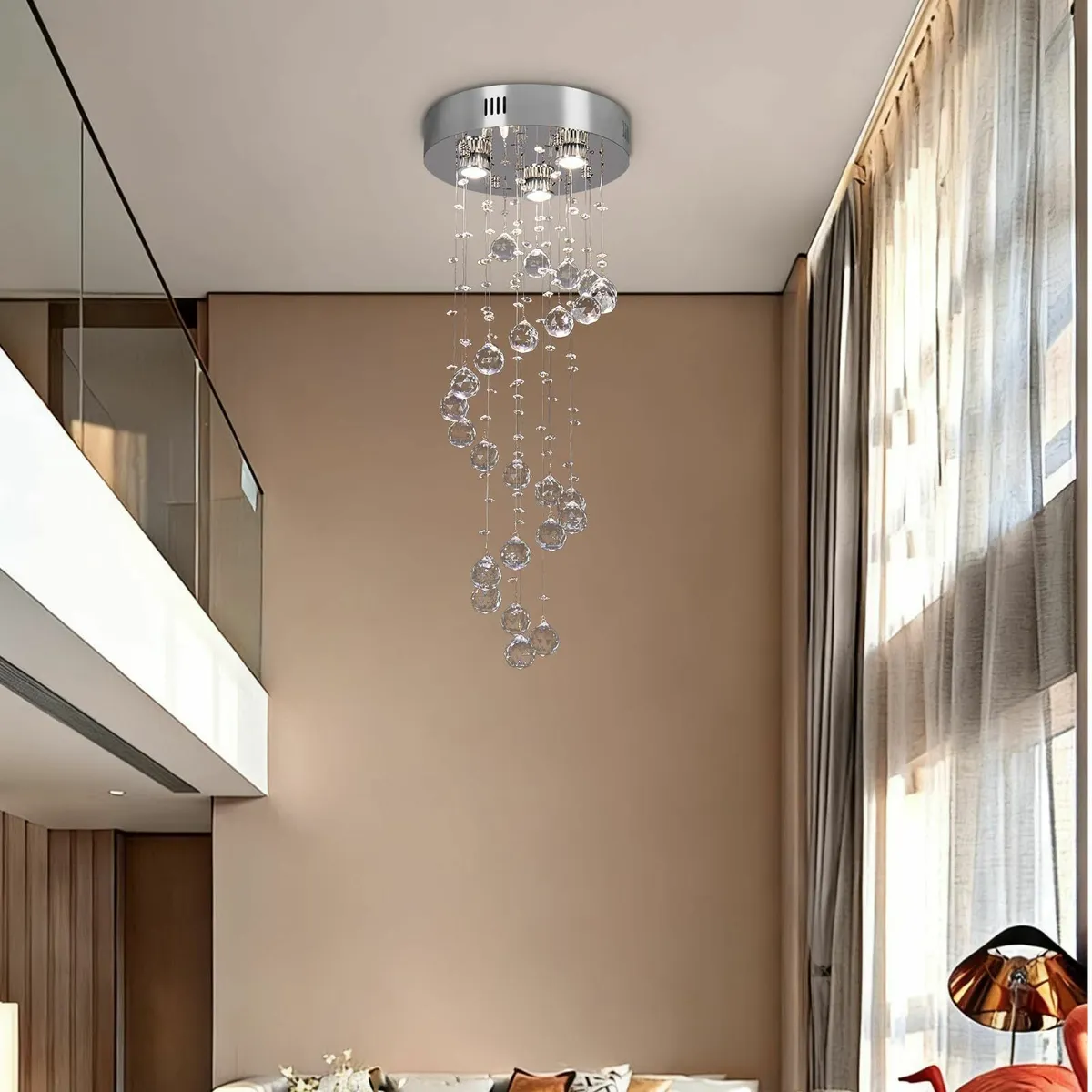 Spiral Flush Mount Ceiling Light Modern Raindrop - Image 1