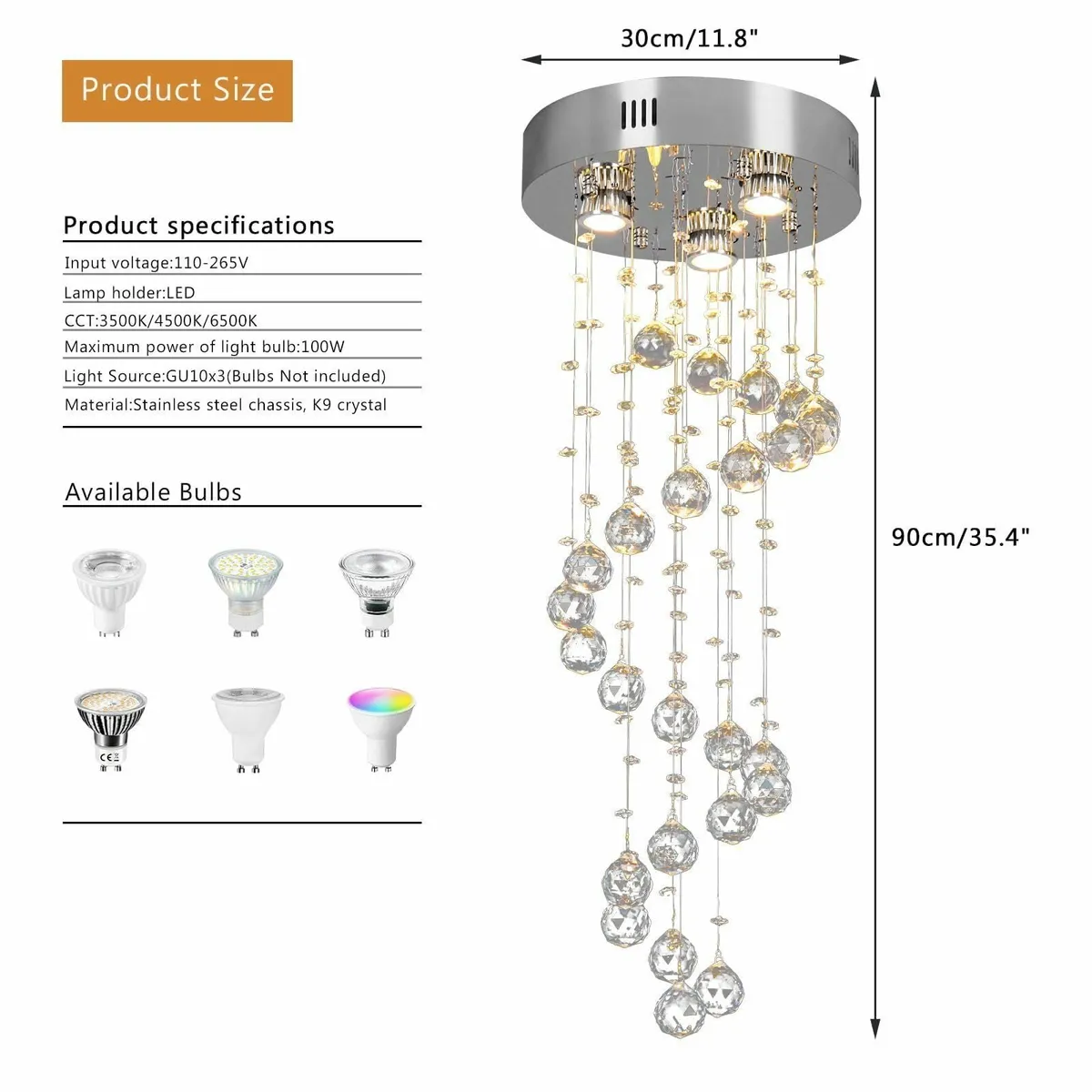 Spiral Flush Mount Ceiling Light Modern Raindrop - Image 3