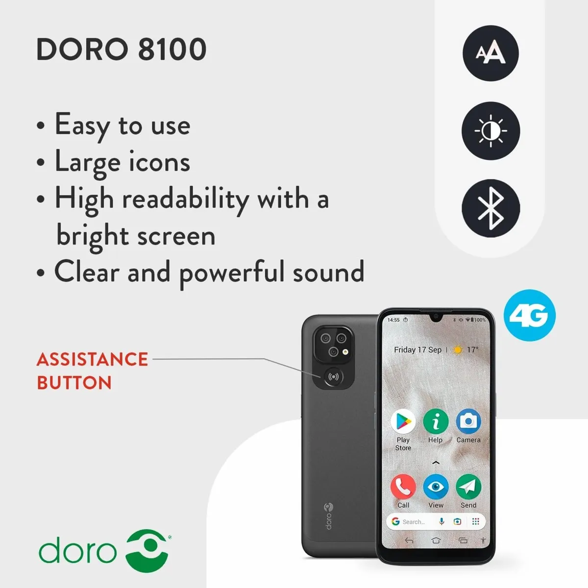 Doro 8100 4G Smartphone for Seniors - Brand New - Image 2