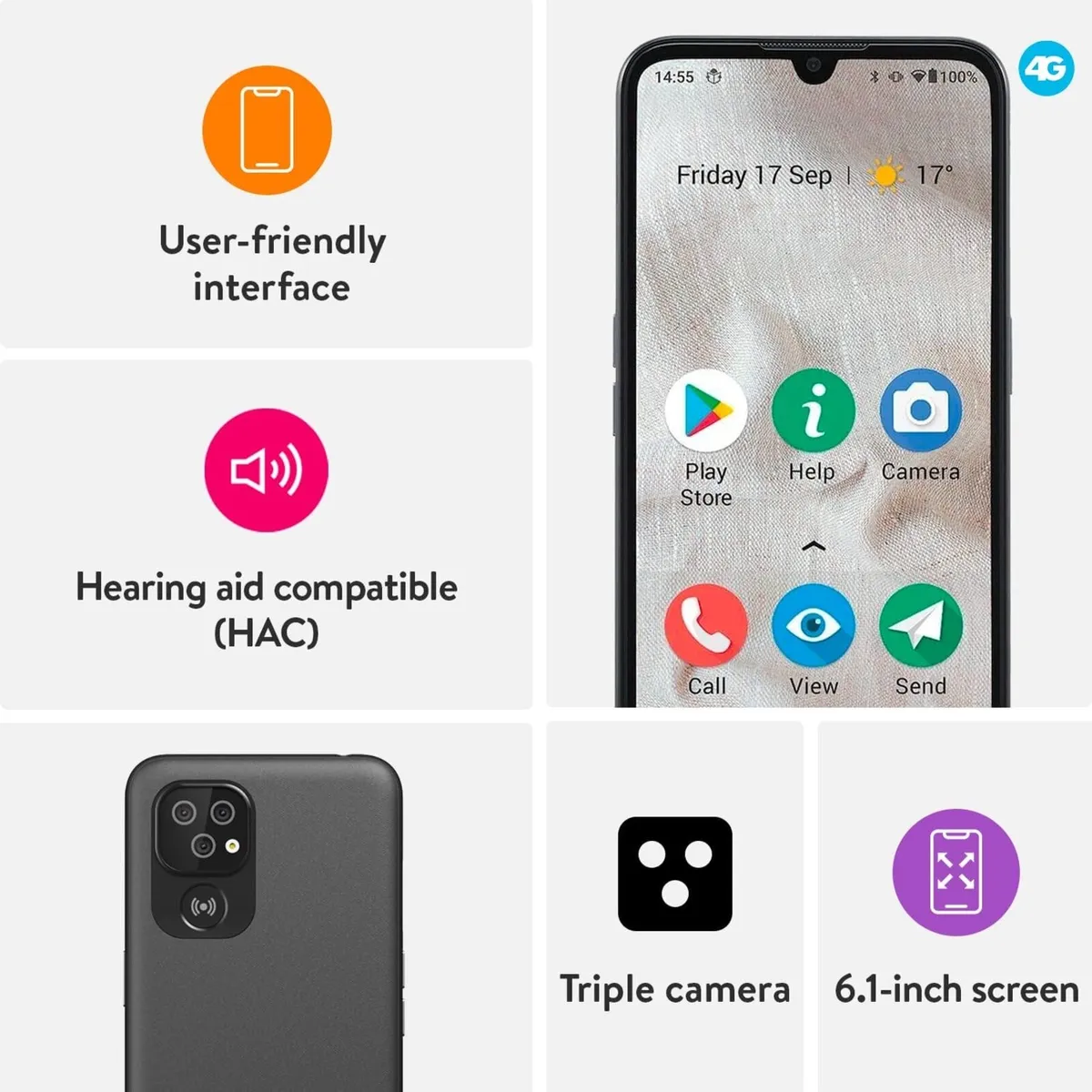 Doro 8100 4G Smartphone for Seniors - Brand New - Image 3