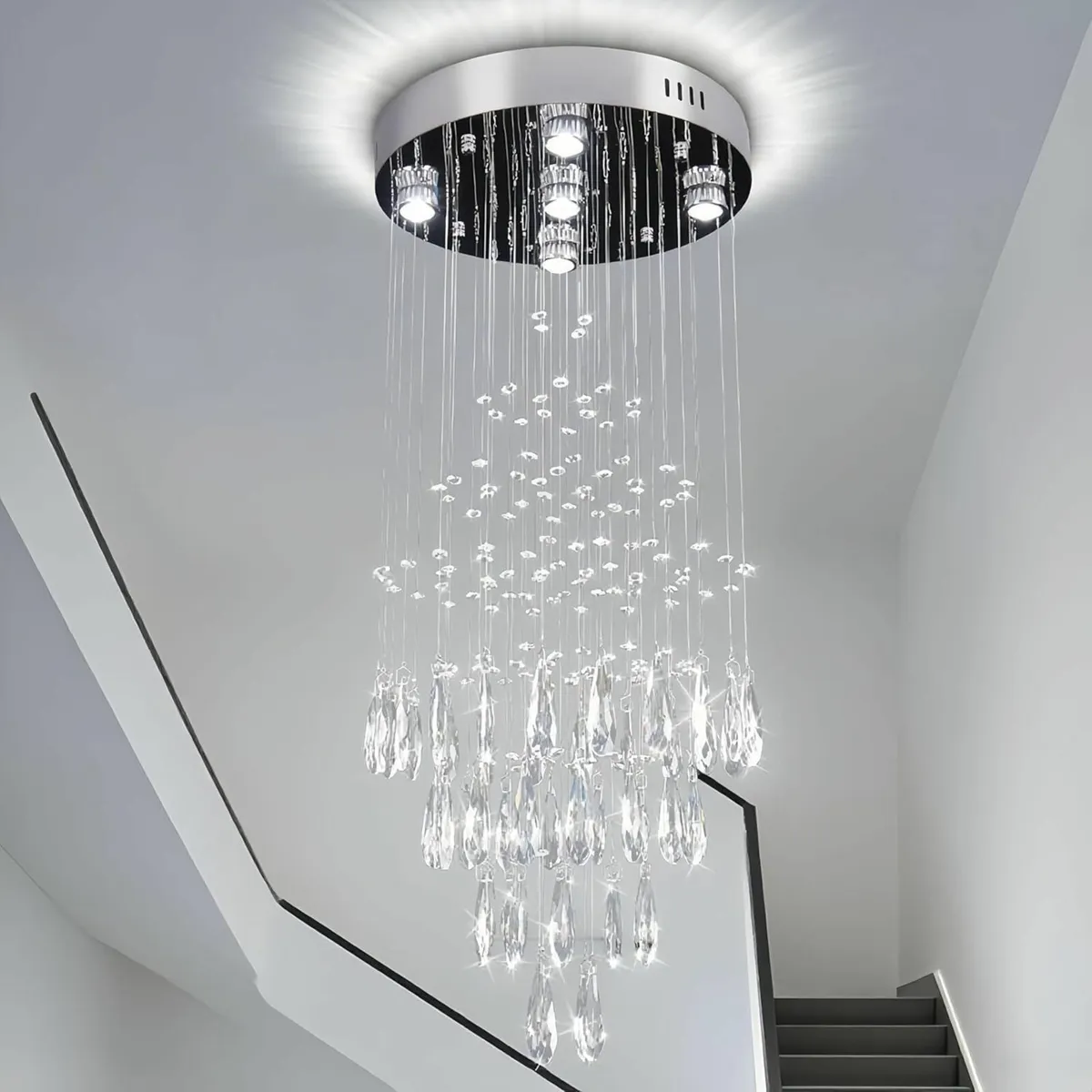 15.7''Raindrop Chandelier Spiral 5-Lights Flush - Image 1