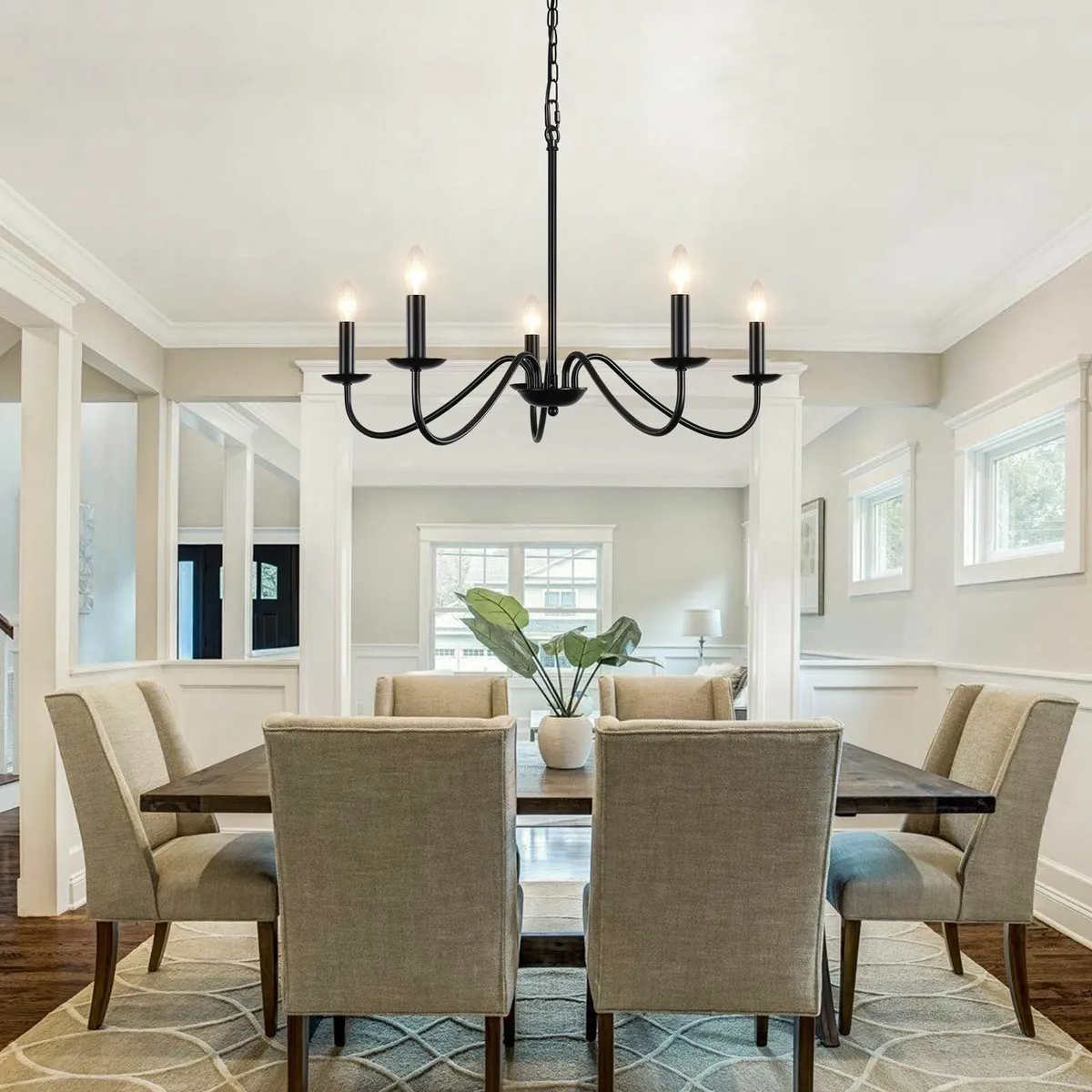 Black Chandelier 5 Lights Chandeliers Ceiling - Image 4