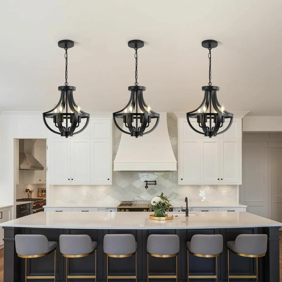 Modern Farmhouse Chandelier for Dining Room，4-Ligh - Image 3