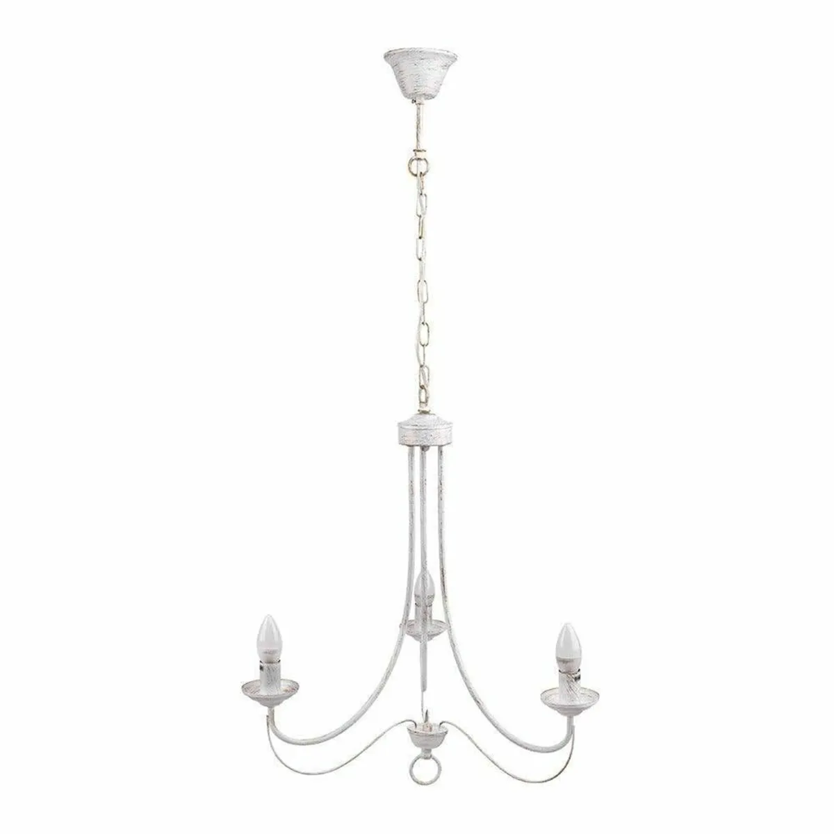 Gold Brushed White Rice Metal Arm Candle Ceiling - Image 2