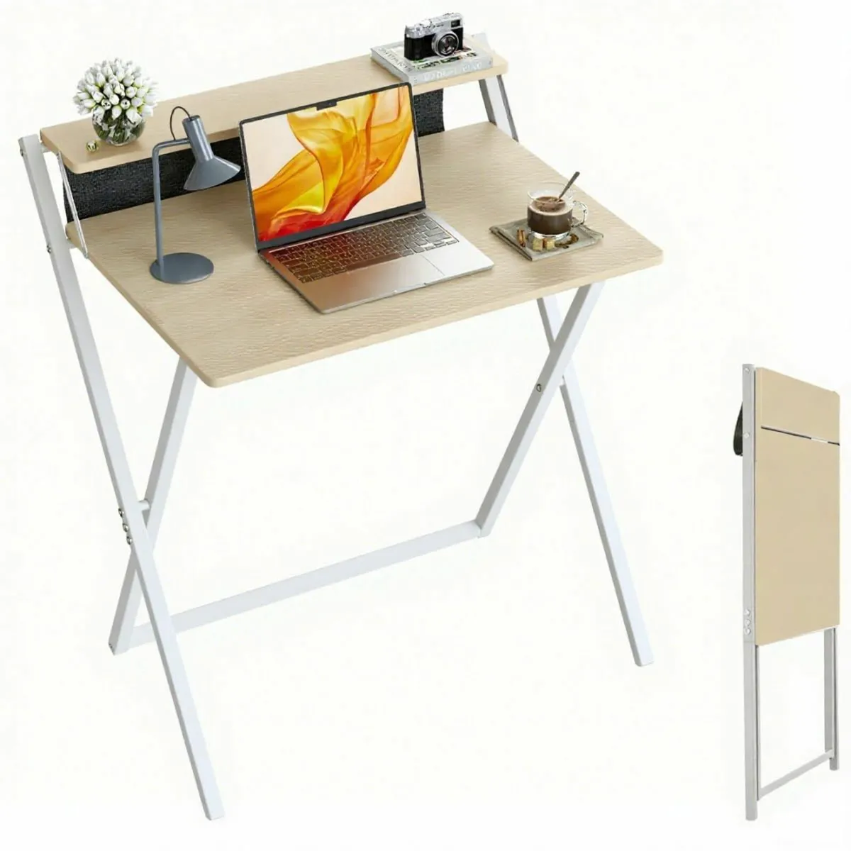 Small Folding Computer Desk with Storage Bag - Image 1