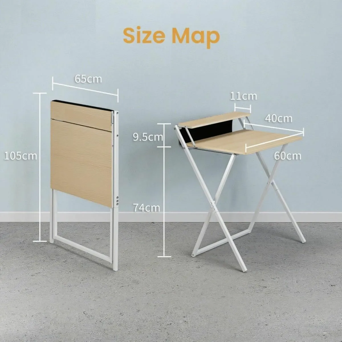 Small Folding Computer Desk with Storage Bag - Image 3