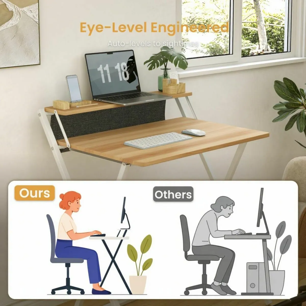 Small Folding Computer Desk with Storage Bag - Image 4