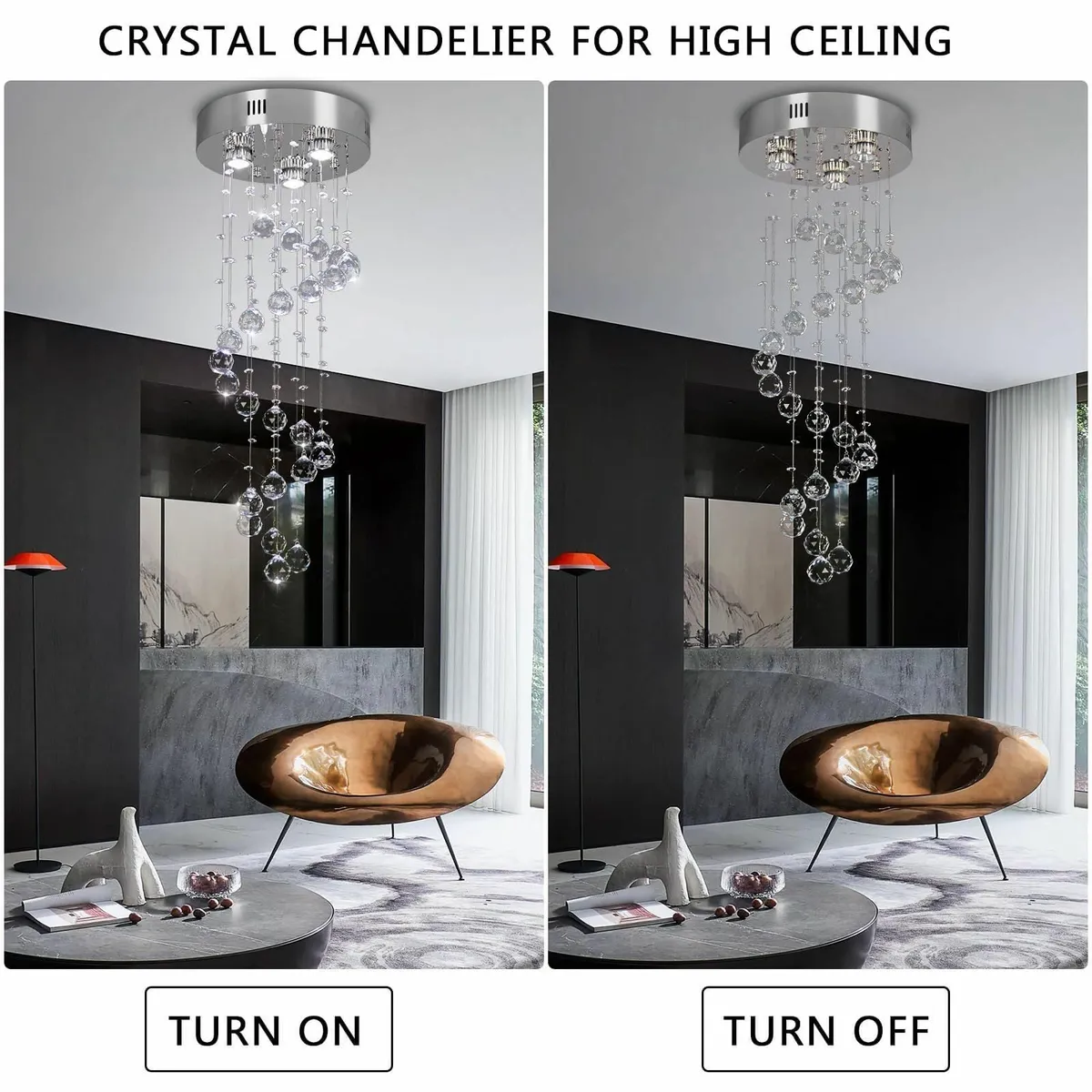 Spiral Flush Mount Ceiling Light Modern Raindrop - Image 4