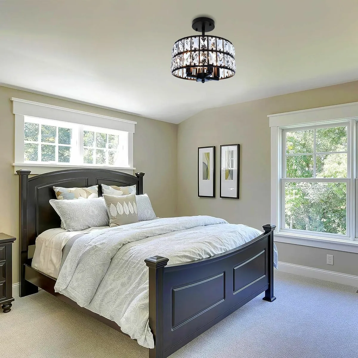 Modern Crystal Ceiling Lighting 4-Light Metal - Image 2