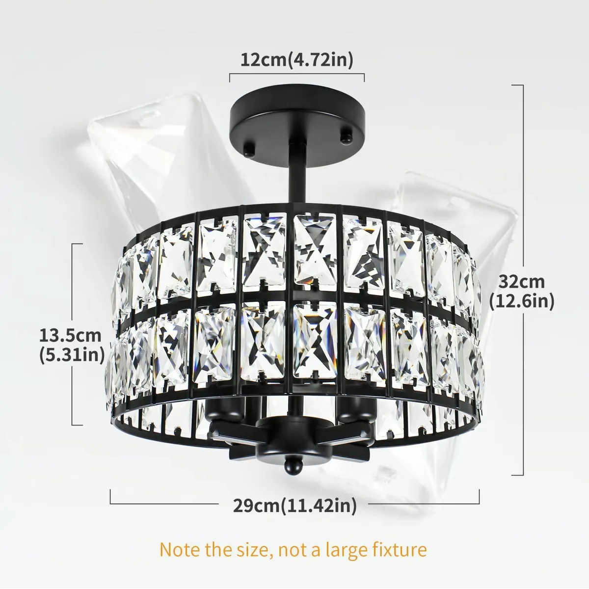 Modern Crystal Ceiling Lighting 4-Light Metal - Image 3