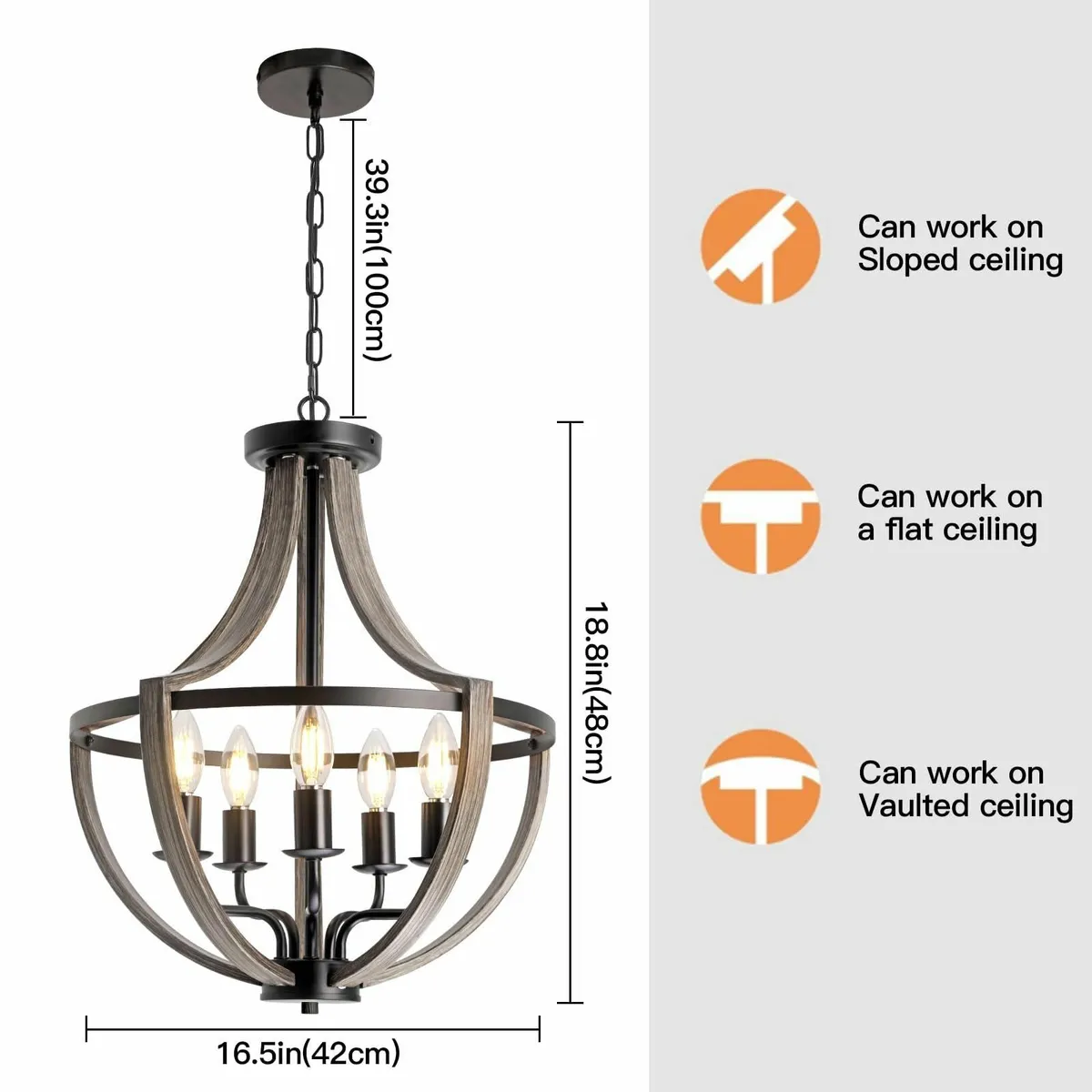 Modern Farmhouse Chandelier for Dining Room - Image 4