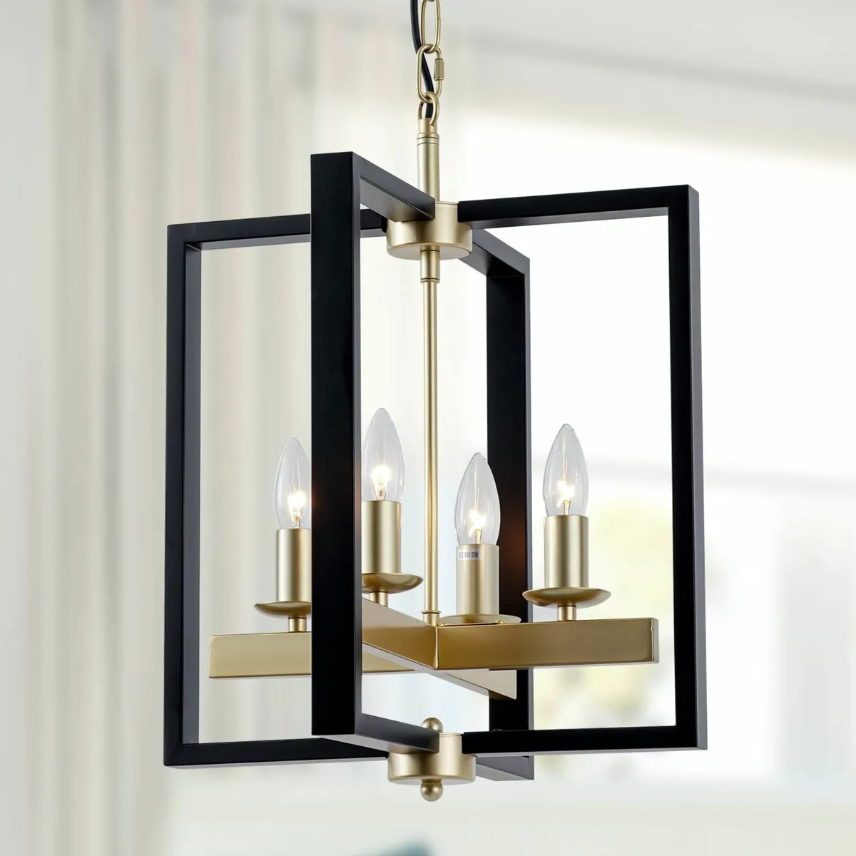 Industrial Lantern Chandelier 4-Light Modern - Image 1
