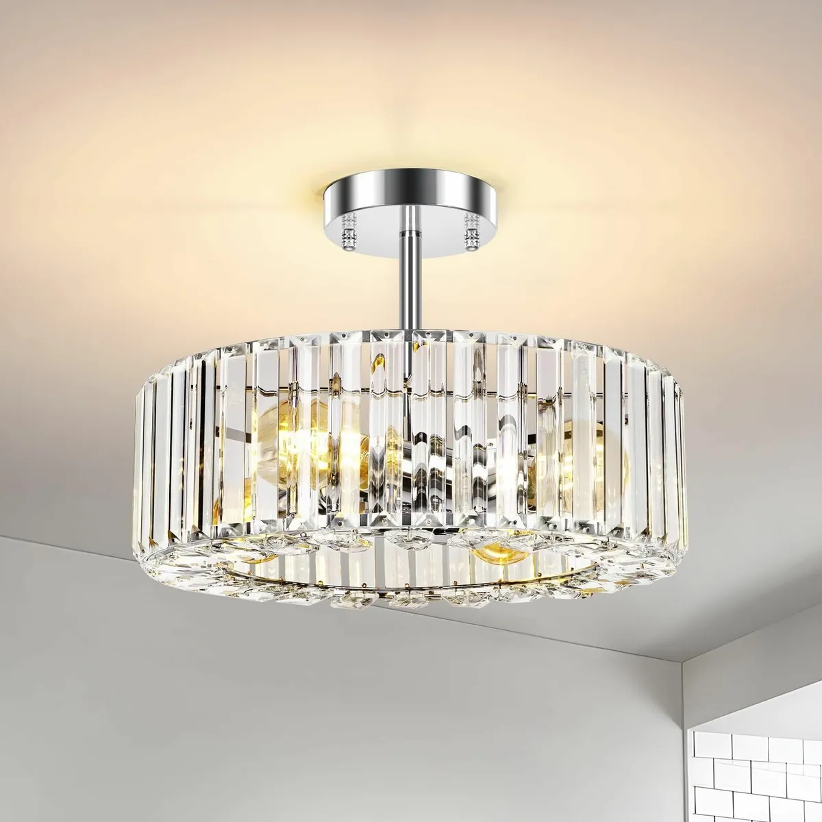 Modern Crystal Ceiling Lights Fixture 4-Lights - Image 1