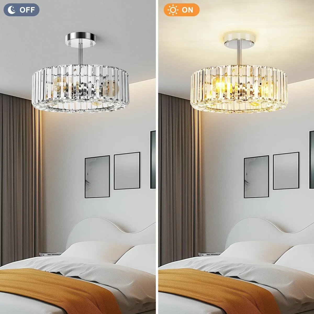 Modern Crystal Ceiling Lights Fixture 4-Lights - Image 3