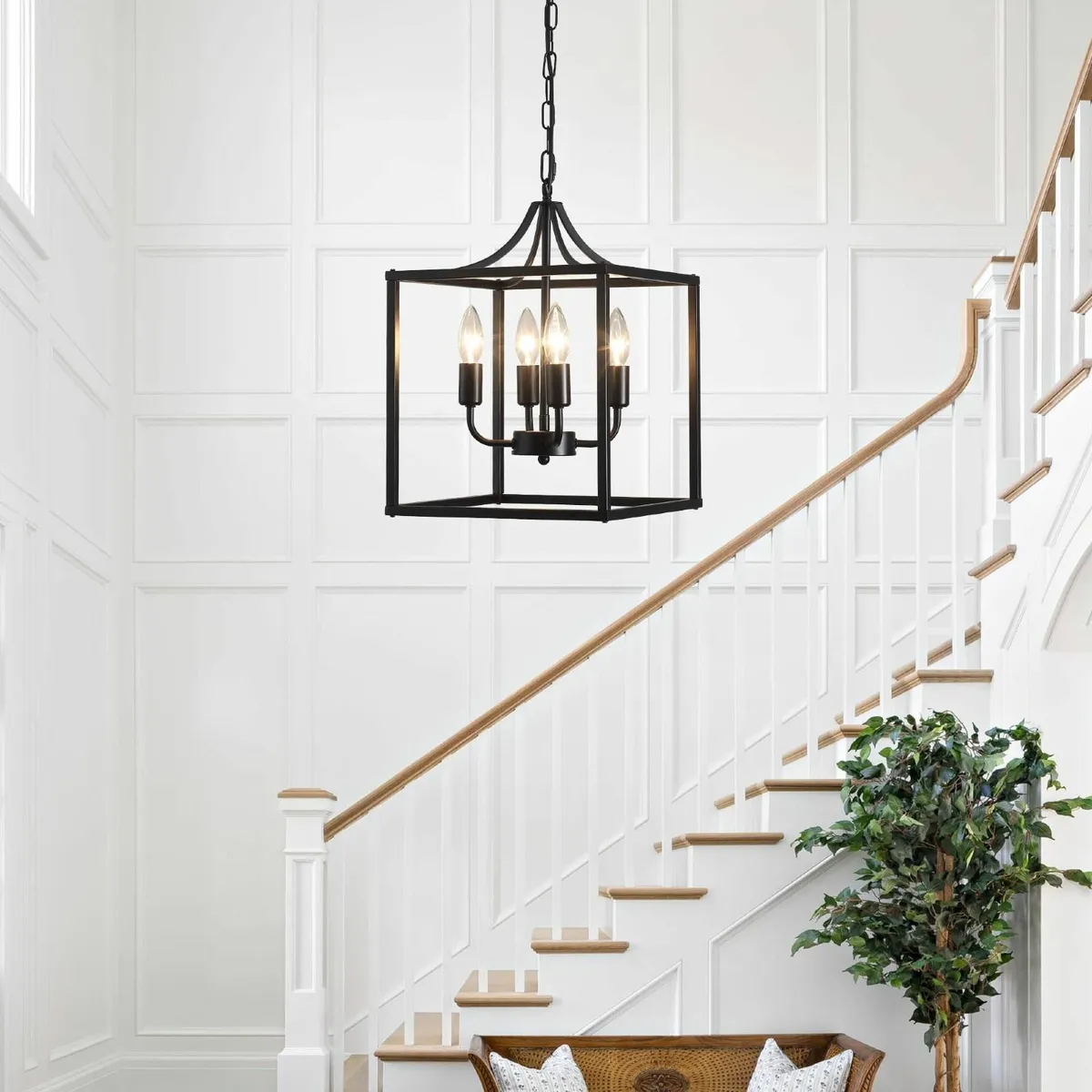 Industrial Metal Chandelier Elegant Black - Image 2