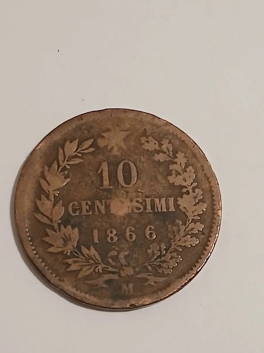 10 centesima coin 1866