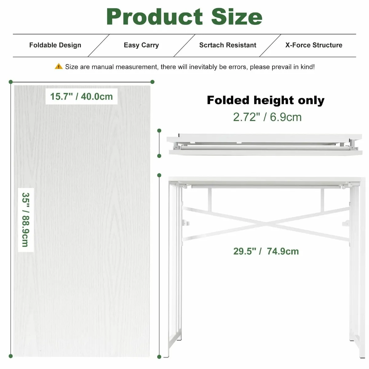 90 cm Small Folding Computer Desk Writing Gaming - Image 3