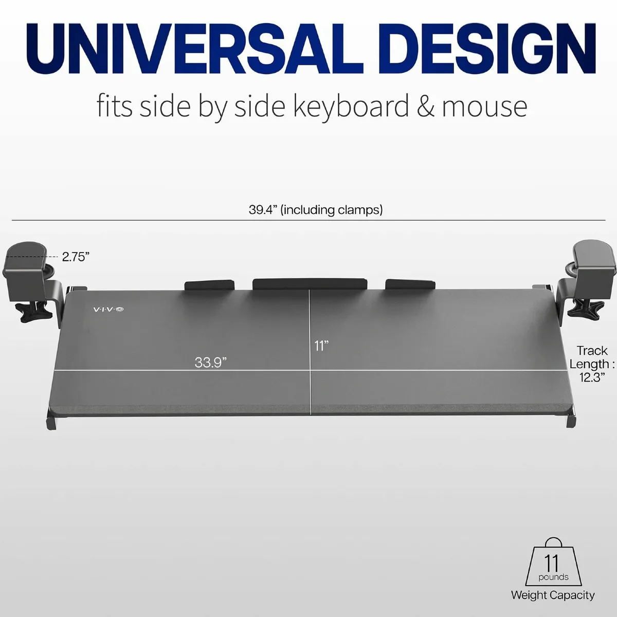 Extra Long Keyboard Tray Under Desk Pull Out with - Image 3