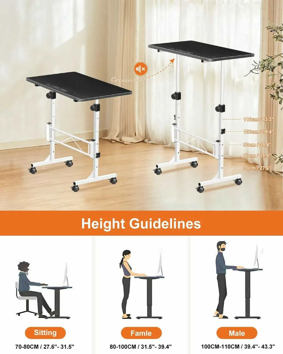 Small Standing Desk Adjustable Height Mobile - Image 4