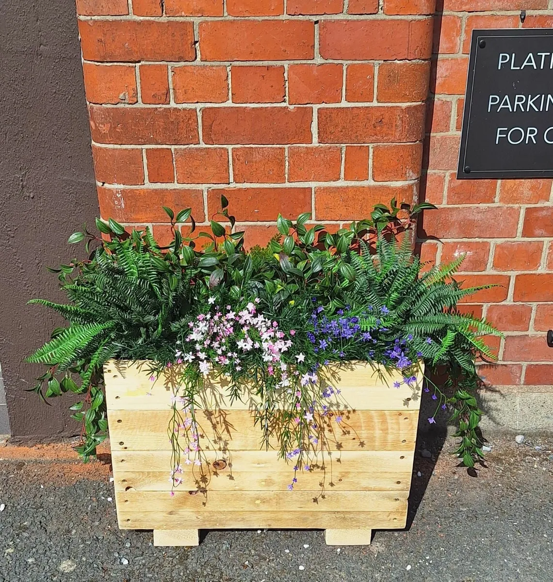 Small Outdoor Wooden Planters - Image 1