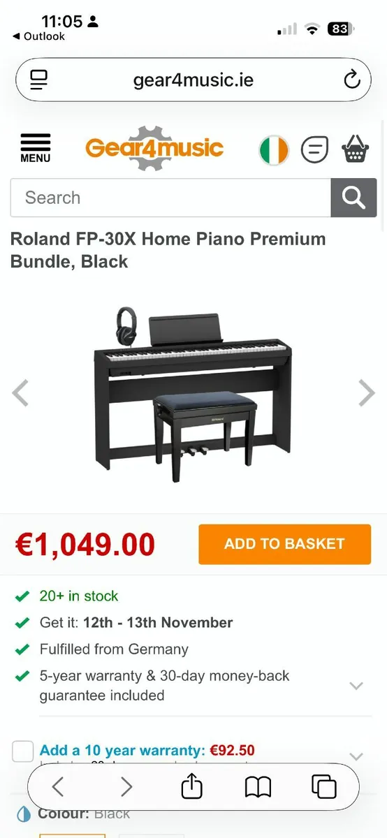 Roland FP-30X Home Piano Premium Bundle, Black - Image 1