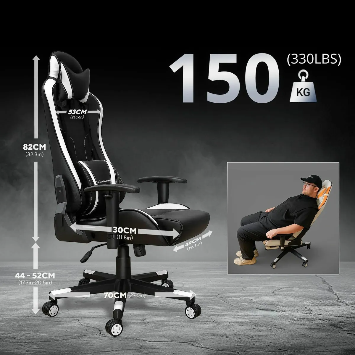 Gaming Chair for Adult Lumbar Support Height - Image 3
